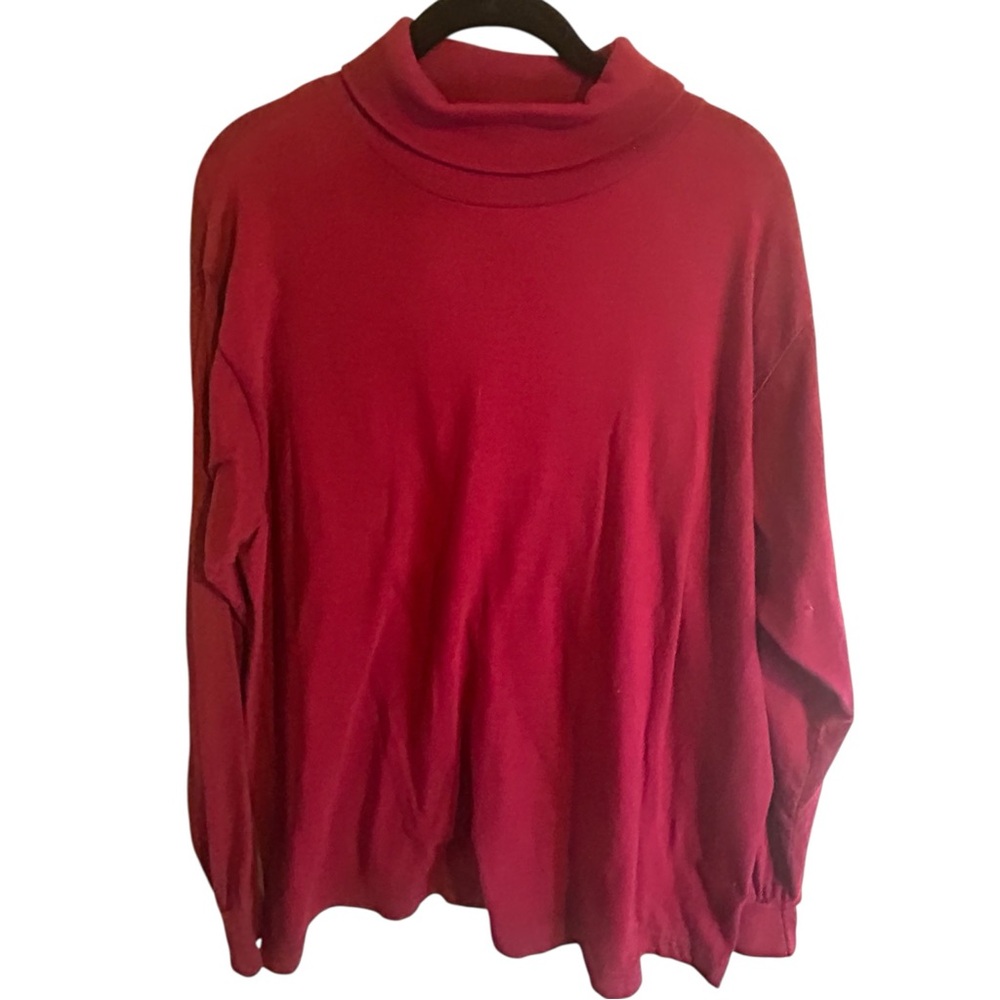 Vintage Mainframe Turtleneck Crimson Red Size large Women’s Long Sleeve Cotton